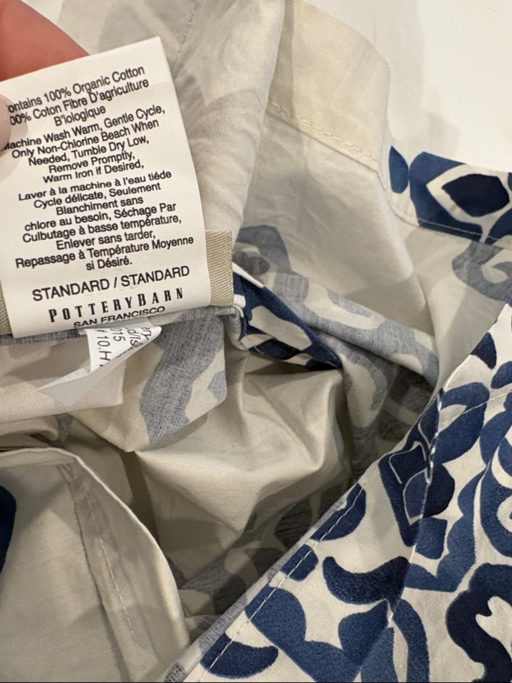 Pottery Barn Pillow Shams Blue and White - Set of 2 - Picture 4 of 4